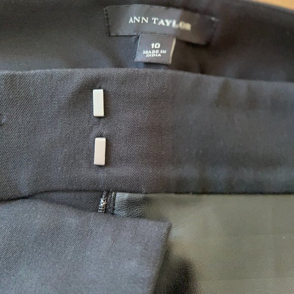 Black Leather Panel Skirt - Anne Taylor - Picture 3 of 4